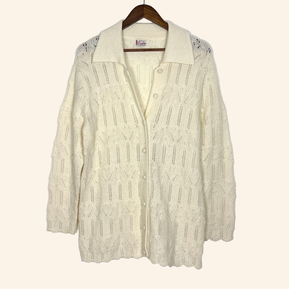 Vintage Ivory Open Knit Cardigan